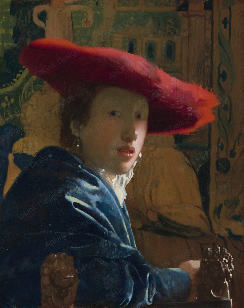 窓辺の光が肌と布の質感を静かに照らす — 赤い帽子の少女（Girl with the red hat）。ワシントン国立美術館（NGA）のPD画像。