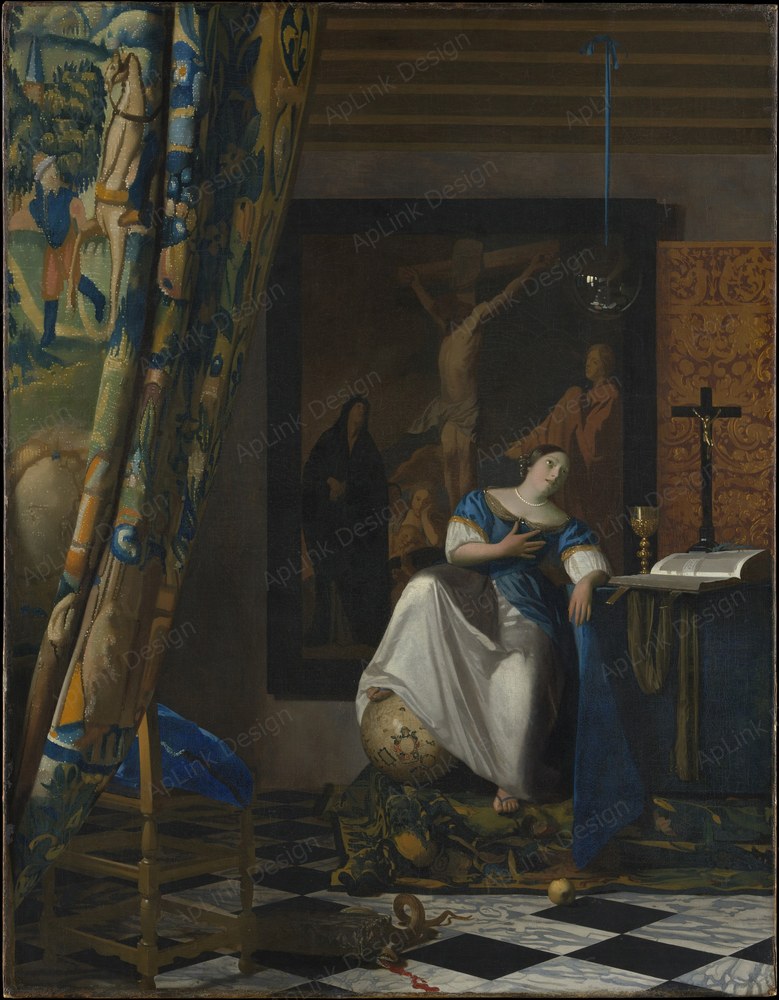 一室の中に差し込む光と、留まる静けさ — カトリック信仰の寓意（Allegory of the Catholic Faith）。メトロポリタン美術館のPD画像。
