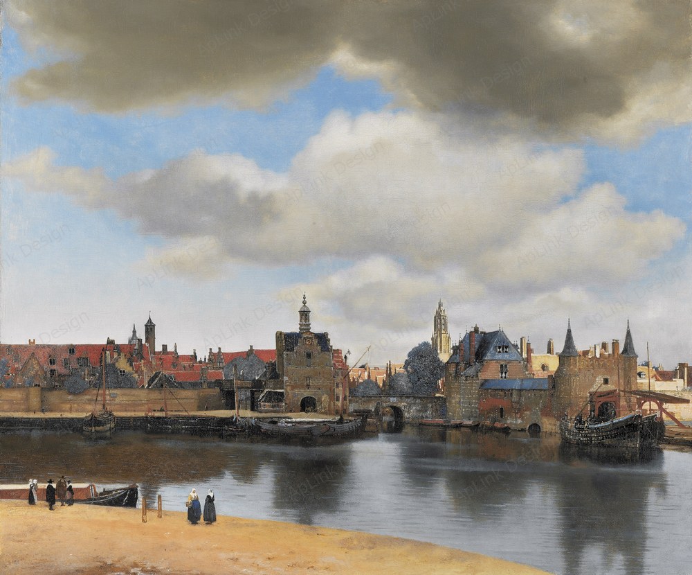 一室の中に差し込む光と、留まる静けさ — デルフトの眺望（View of Delft）。マウリテスハイス美術館（Mauritshuis）のPD画像。