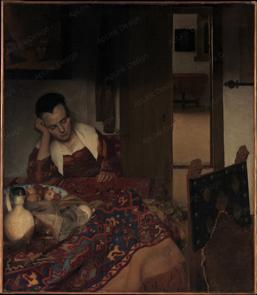 窓辺の光が肌と布の質感を静かに照らす — 眠る女中（A Maid Asleep）。メトロポリタン美術館のPD画像。