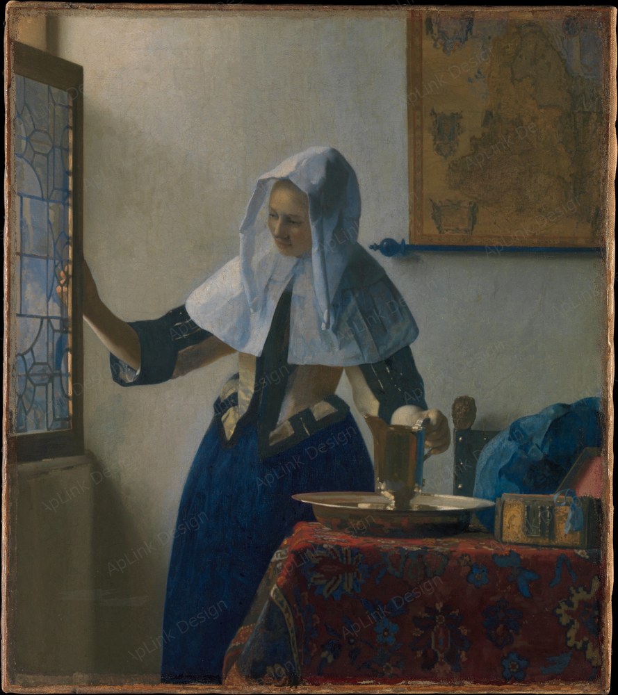 窓辺の光が肌と布の質感を静かに照らす — 水差を持つ少女（Young Woman with a Water Pitcher）。メトロポリタン美術館のPD画像。