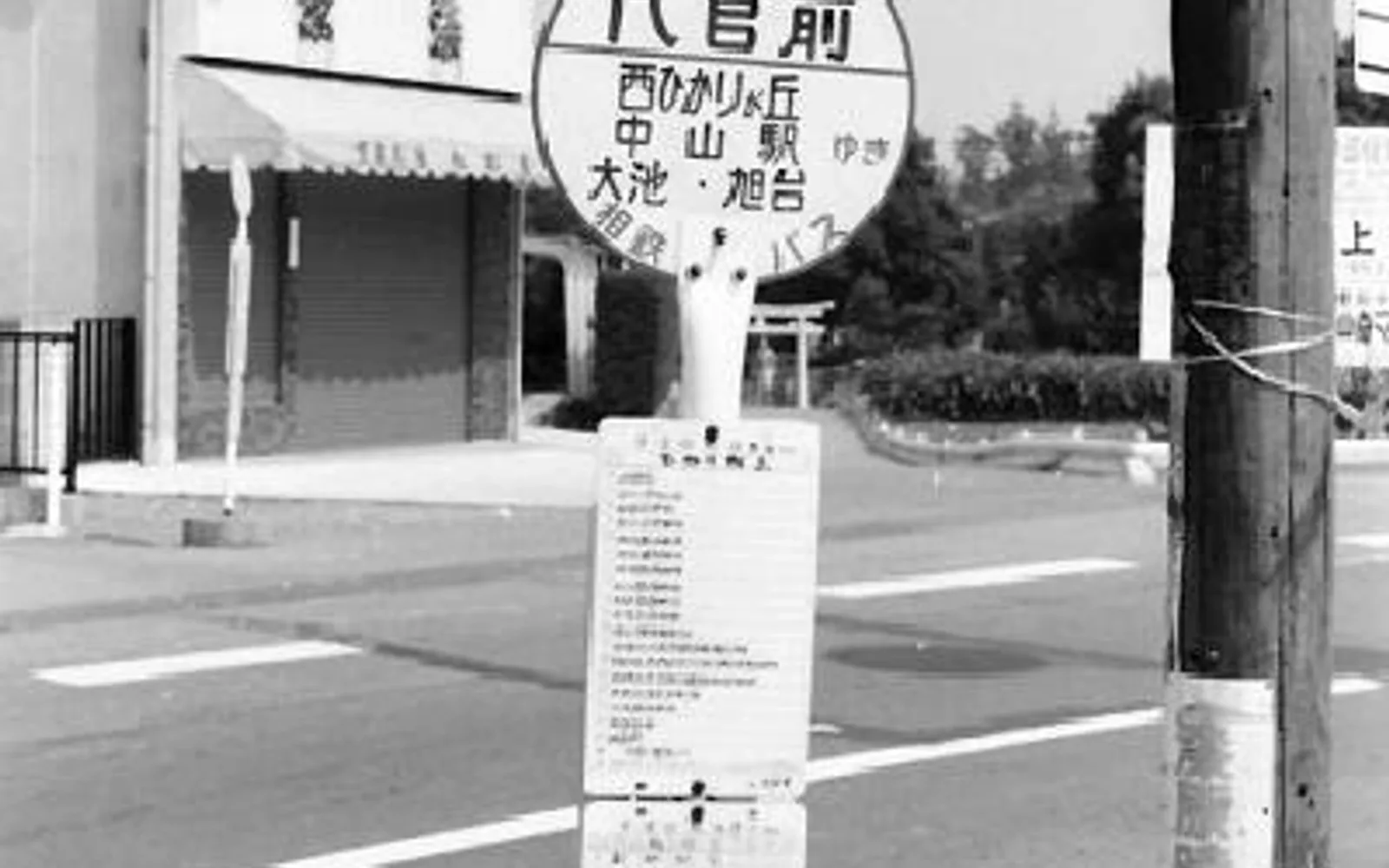 1980年、横浜市旭区・白根の染物店通りの白黒記録写真（アーカイブ原版）