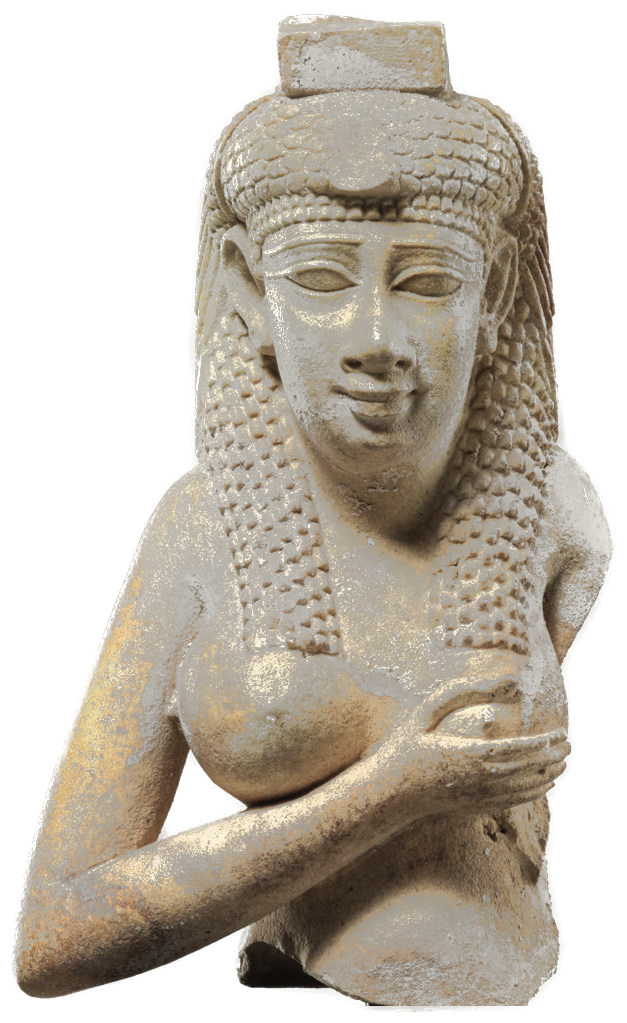 イシス神がホルスに授乳する古代エジプトの彫像（メトロポリタン美術館所蔵）