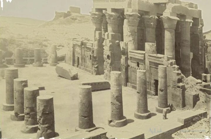 Kom ombos: vue du temple — カイロ／エジプトの古写真