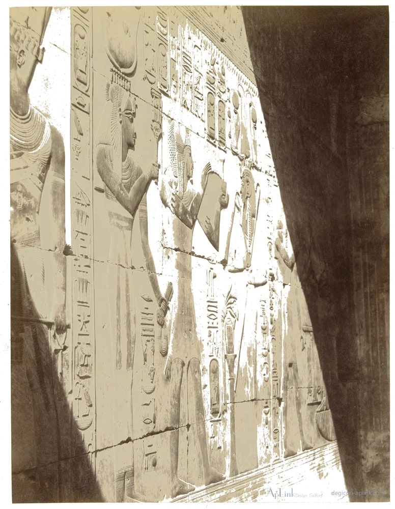 Reliëf in de tempel van Seti I, Abydos — カイロ／エジプトの古写真