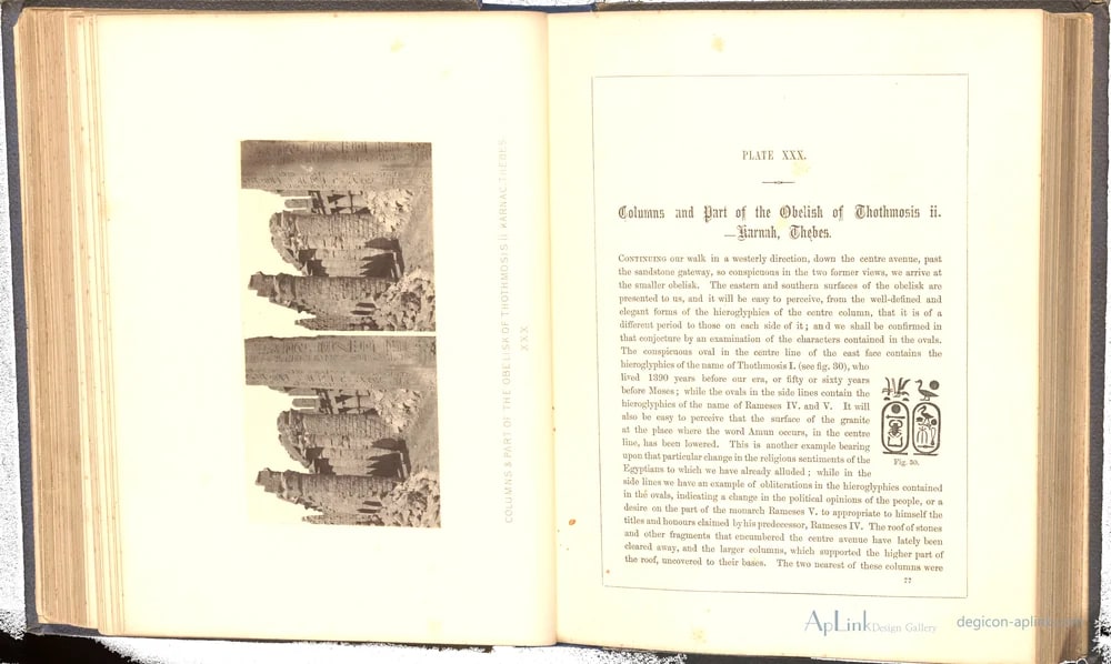 Pilaren en deel van een obelisk van Thoetmosis II te Karnak — カイロ／エジプトの古写真