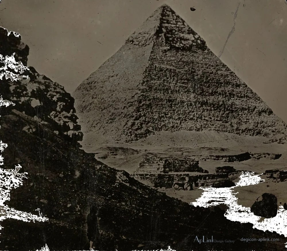 Pyramide van Gizeh, ontdekt door Giovanni Battista Belzoni — カイロ／エジプトの古写真