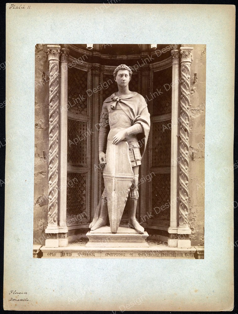 Beeld van Sint Georgius door Donatello, RP-F-00-9567.jpg — フィレンツェの古写真