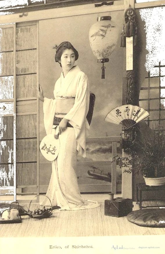 Celebrated Geysha of Tokyo — plate 11 — 日本（幕末・明治）の手彩色写真