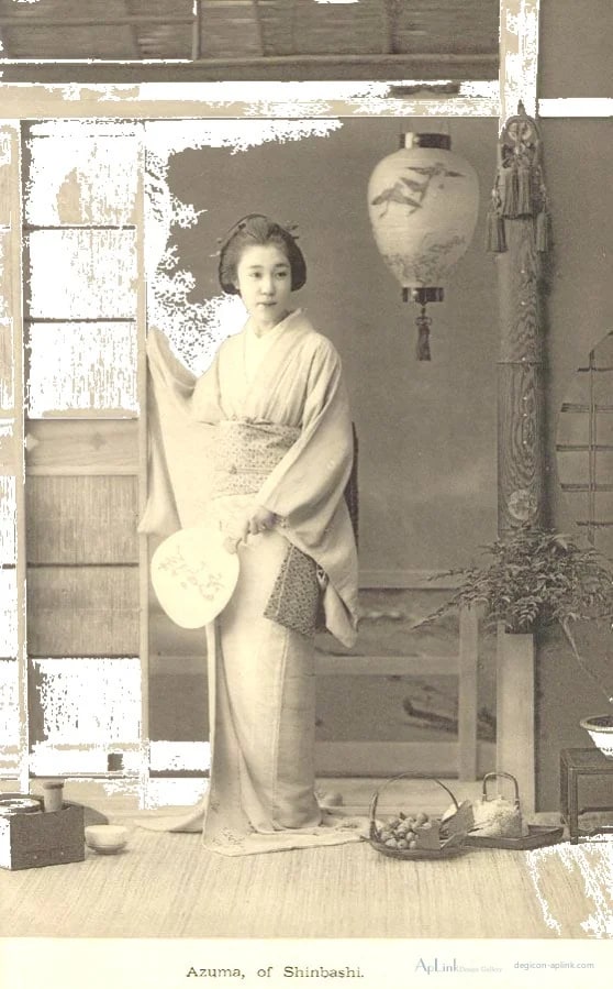 Celebrated Geysha of Tokyo — plate 04 — 日本（幕末・明治）の手彩色写真