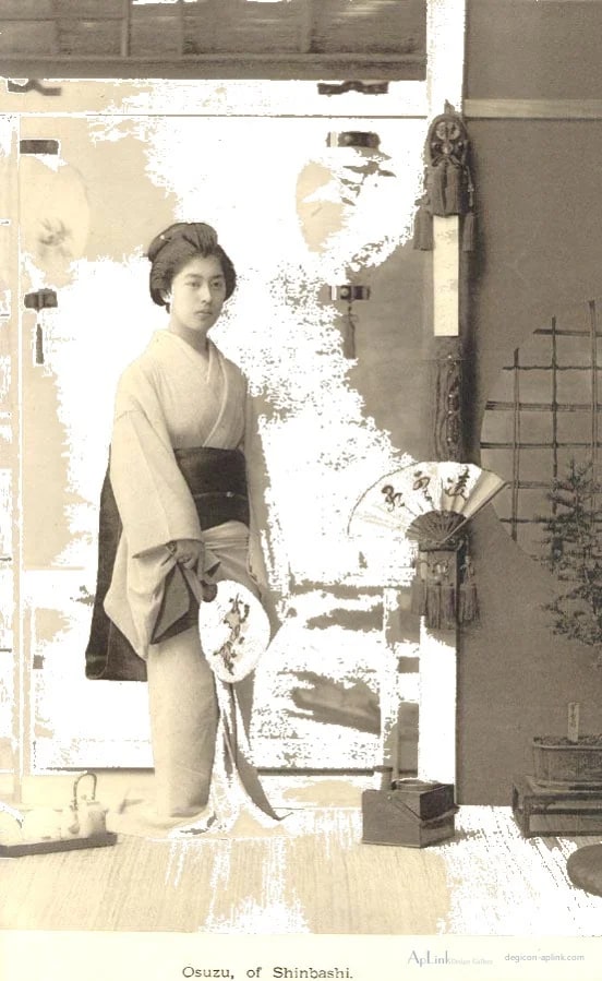 Celebrated Geysha of Tokyo — plate 07 — 日本（幕末・明治）の手彩色写真