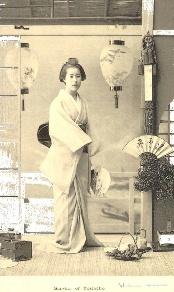 Celebrated Geysha of Tokyo — plate 08 — 日本（幕末・明治）の手彩色写真