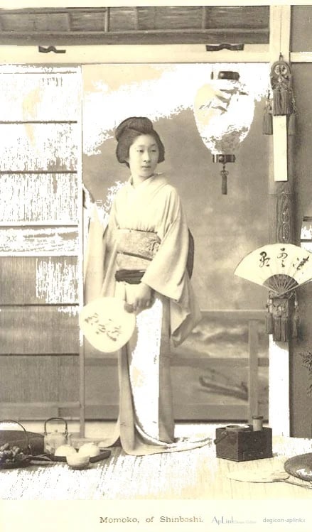 Celebrated Geysha of Tokyo — plate 09 — 日本（幕末・明治）の手彩色写真