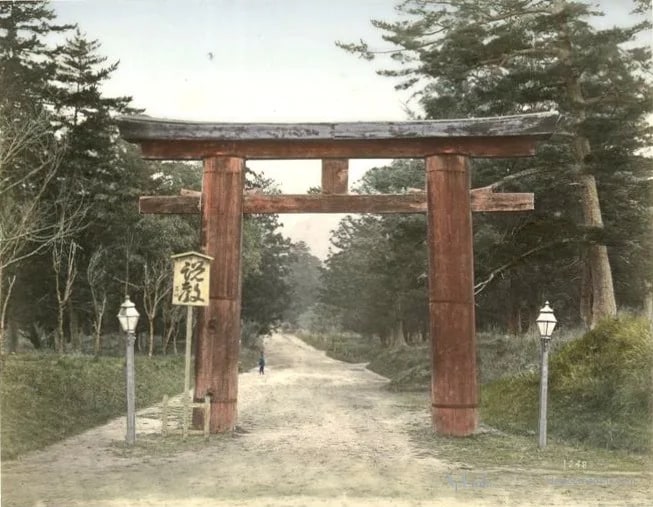 View of Nara — 日本（幕末・明治）の手彩色写真