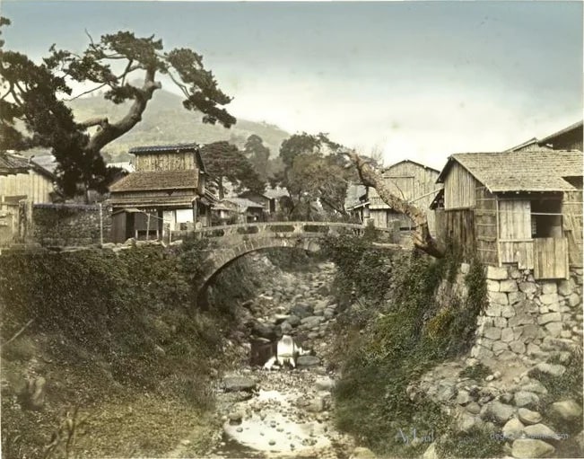 View of Nakashima, at Nagasaki — 日本（幕末・明治）の手彩色写真