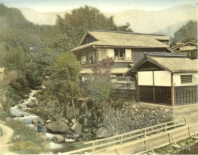 View of Oyama — 日本（幕末・明治）の手彩色写真