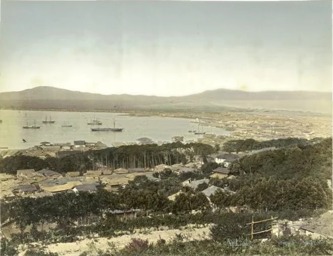 View of Hakodate — 日本（幕末・明治）の手彩色写真