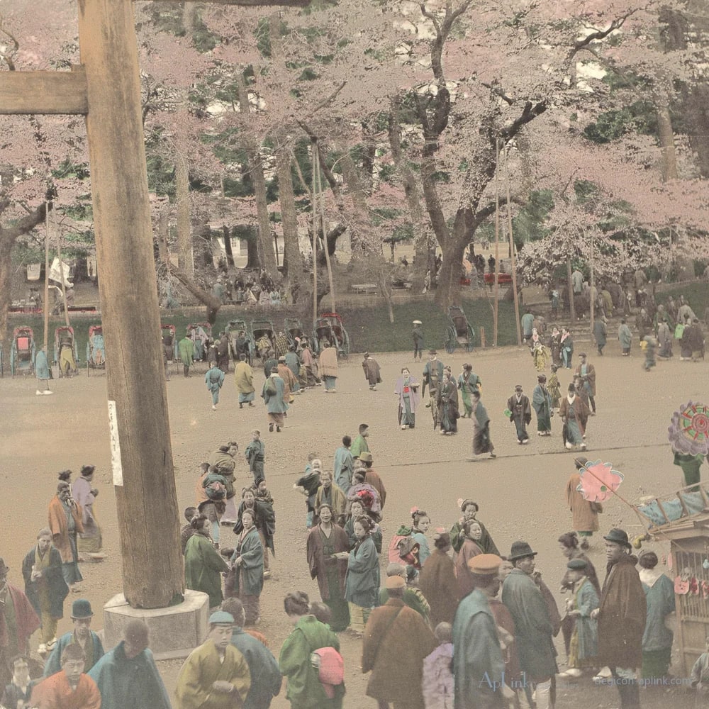 Ingang naar de Tosho-gu tempel in Uenopark in Tokyo, Japan — 日本（幕末・明治）の手彩色写真