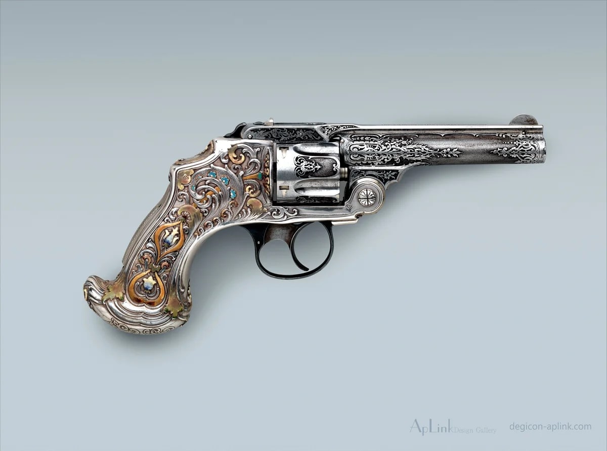 Smith and Wesson .38 Caliber Safety Third Model Double-Action Revolver, serial no. 83097, with Case — ニューヨークの古写真